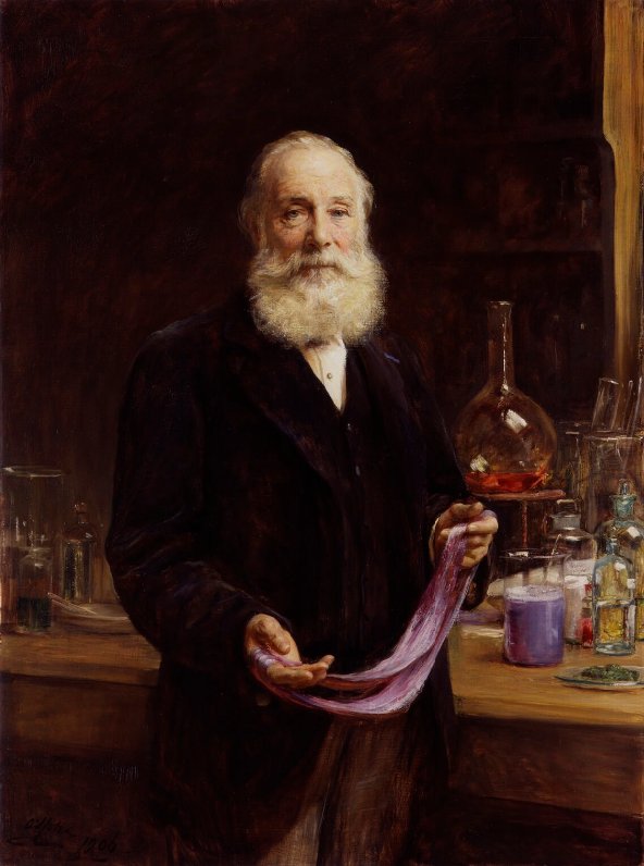 Создатель цвета мовеин:Портрет сэра Уильяма Перкина кисти Артура Коупа. National Portrait Gallery, Лондон.
